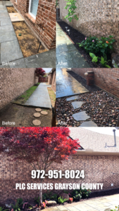 PLC SERVICES - BEFORE + AFTER STONE WALK PATH & LANDSCAPING UPDATES 2023