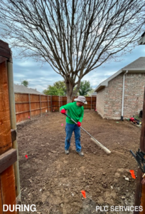 DURING RE-LEVELING & NEW SOD