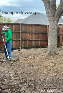 DURING RE-LEVELING & NEW SOD