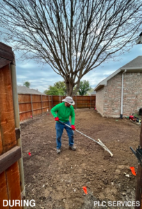 DURING RE-LEVELING & NEW SOD